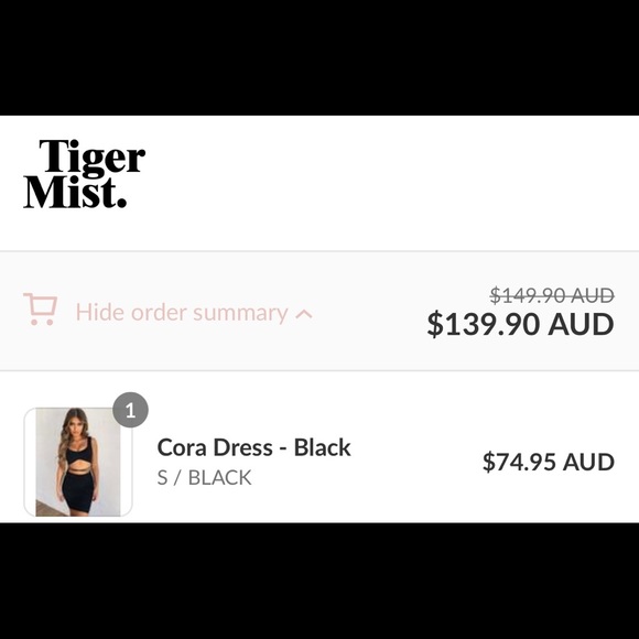 SOLD Cora Dress - Black - Picture 5 of 5